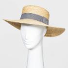 Women's Wheat Straw Boater Hats - A New Day Natural One Size, Women's, Yellow
