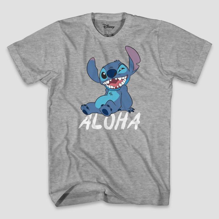 Men's Disney Stitch Short Sleeve Graphic T-shirt Heather Gray