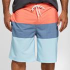 Men's Big & Tall Striped 10 Trooper Board Shorts - Goodfellow & Co Coral Red
