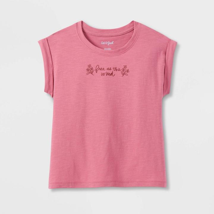 Girls' Short Sleeve Crop Graphic T-shirt - Cat & Jack