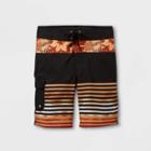 Boys' Floral Striped Board Shorts - Art Class Orange