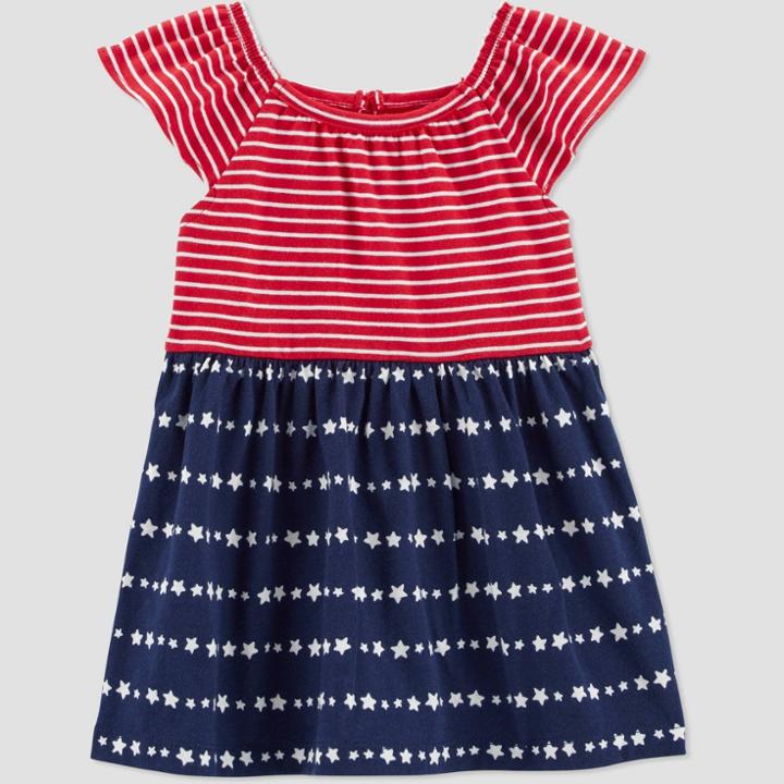 Baby Girls' Stars And Stripes Dress - Just One You Made By Carter's Blue/red