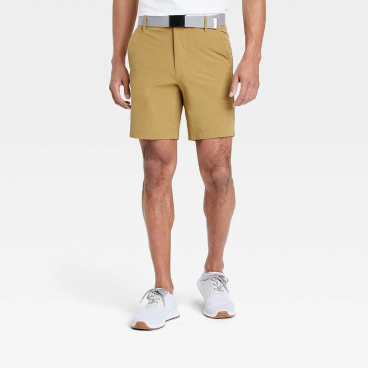 Men's Heather Golf Shorts 8 - All In Motion Dusty Khaki