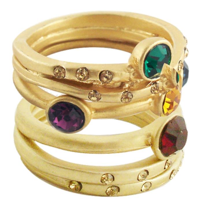 Target 5pc Matte Crystals Stack Rings - Multi ( 7 ),