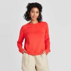 Women's Raglan Sleeve Sweatshirt - A New Day Red S, Women's,