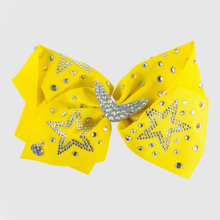 Girls' Jojo Siwa Sequin Stars Bow Hair Clip - Yellow