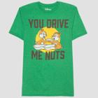 Disney Men's Alvin And The Chipmunks You Drive Me Nuts Short Sleeve Graphic T-shirt - Green S, Men's,
