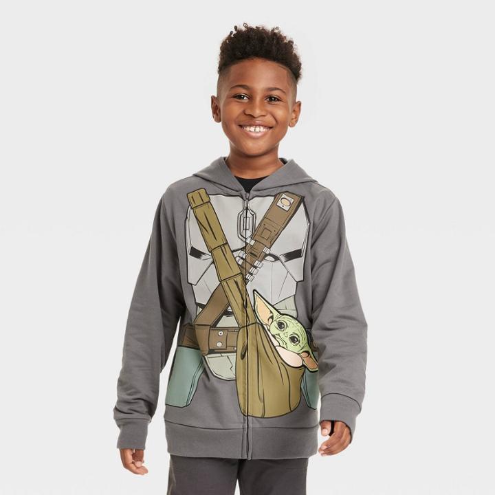 Lucas Boys' Star Wars: The Mandalorian The Child Cosplay Sweatshirt - Charcoal Gray