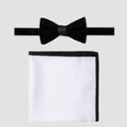 Men's Dalton Velvet Bow Tie And Pocket Square Set - Goodfellow & Co Black One Size,