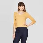 Women's Regular Fit Long Sleeve Crewneck T-shirt - A New Day Yellow M,