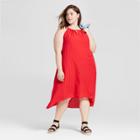 Women's Plus Size High Neck Swing Dress - Universal Thread Red X