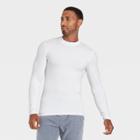 Men's Fitted Long Sleeve Cold Mock Neck T-shirt - All In Motion White