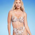 Women's Light Lift Shirred Underwire Bikini Top - Shade & Shore Snake Print