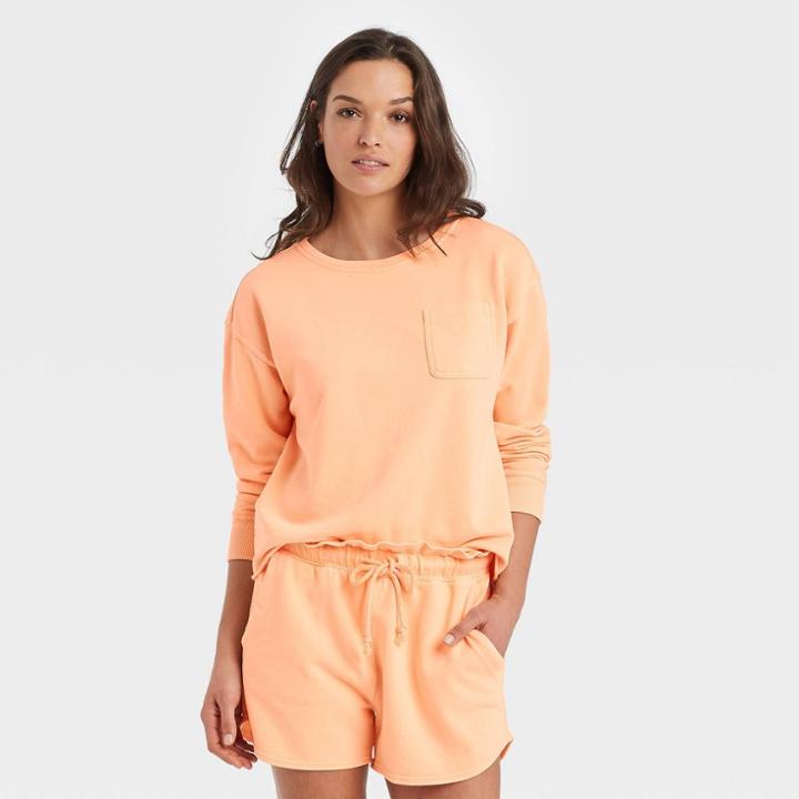 Women's French Terry Sweatshirt - Universal Thread Orange