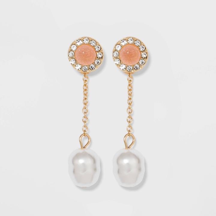 Sugarfix By Baublebar Pearl Droplet Earrings - Blush Pink, Women's,