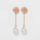 Sugarfix By Baublebar Pearl Droplet Earrings - Blush Pink, Women's,