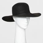 Women's Scallop Edge Floppy Hat - A New Day Black
