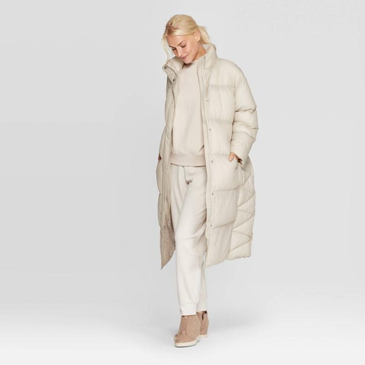 Women's Long Sleeve Puffer Jacket - Prologue White