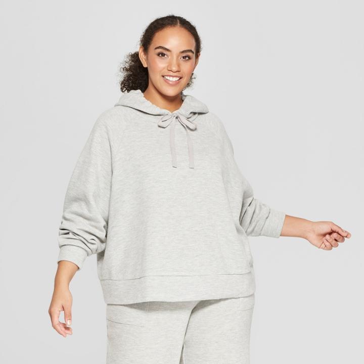 Women's Plus Size Long Sleeve Slouchy Sweatshirt - Who What Wear Gray X