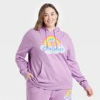 Warner Music Group Women's Plus Size Care Bears Hooded Graphic Sweatshirt - Purple