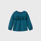 Toddler Girls' Eyelet Long Sleeve T-shirt - Cat & Jack Blue