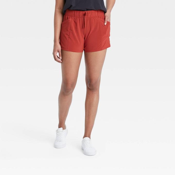 Women's Stretch Woven Shorts - All In Motion Poppy