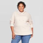 Women's Plus Size Long Sleeve Pullover Hoodie - Ava & Viv Beige