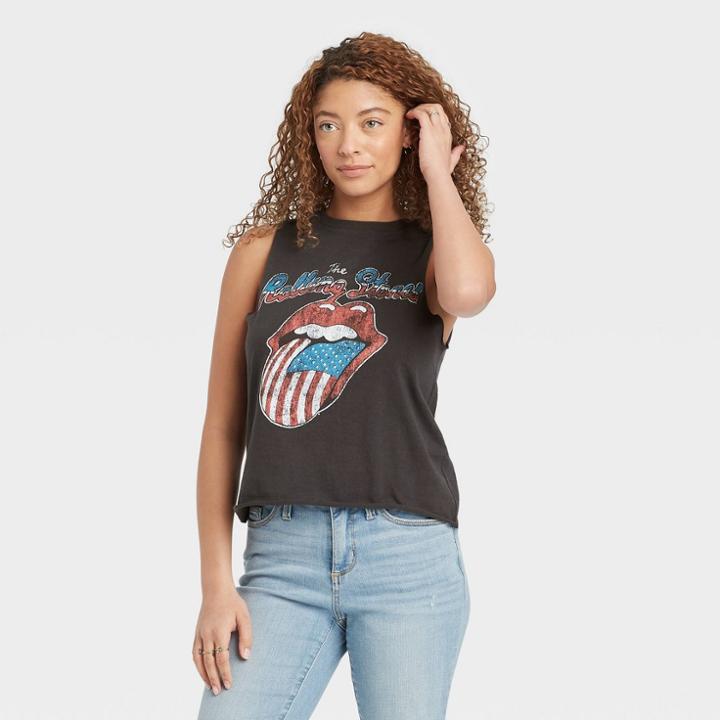 The Rolling Stones Women's Rolling Stones Americana Graphic Tank Top - Black