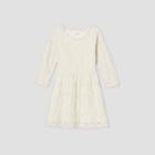 Toddler Girls' Sparkle Crochet Long Sleeve Dress - Cat & Jack Cream