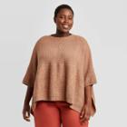 Women's Plus Layered Knit Poncho - Universal Thread Rust
