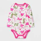 Baby Girls' Dino Long Sleeve Bodysuit - Cat & Jack Cream Newborn, Ivory