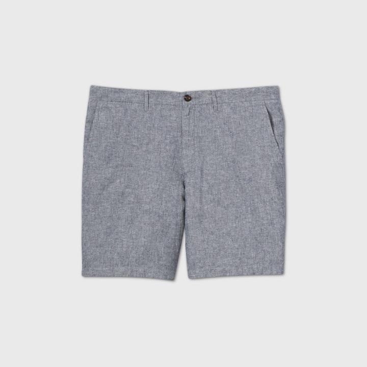 Men's 9 Flat Front Shorts - Goodfellow & Co Blue Gray
