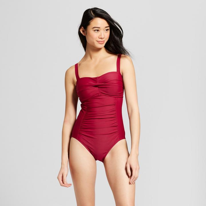 Women's Twist Front Cup Size One Piece - Merona Forever Berry