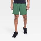 Men's Stretch Woven Shorts 7 - All In Motion Dark Green