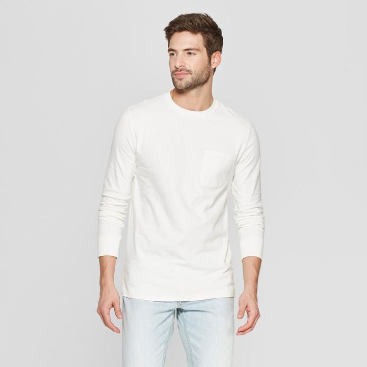 Men's Standard Fit Long Sleeve Garment Dye Pocket T-shirt - Goodfellow & Co