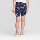 Girls' Star Print Bike Pull On Shorts - Cat & Jack Navy