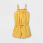 Girls' Eyelet Sleeveless Romper - Cat & Jack Light Mustard