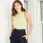 Women's Rib Layer Essential Tank Top - A New Day Yellow