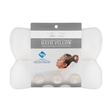 Quick Dry Ultra Comfort Micro Mesh Sanitized Bath Pillow White - Bath Bliss