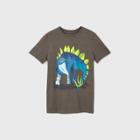 Boys' Short Sleeve Dinosaur Graphic T-shirt - Cat & Jack Gray