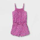 Girls' Printed Sleeveless Woven Romper - Cat & Jack Pink