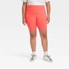 Women's Plus Size High-waisted Bike Shorts - Ava & Viv Orange X