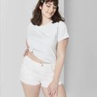 Women's Plus Size High-rise Cutoff Jean Shorts - Wild Fable White