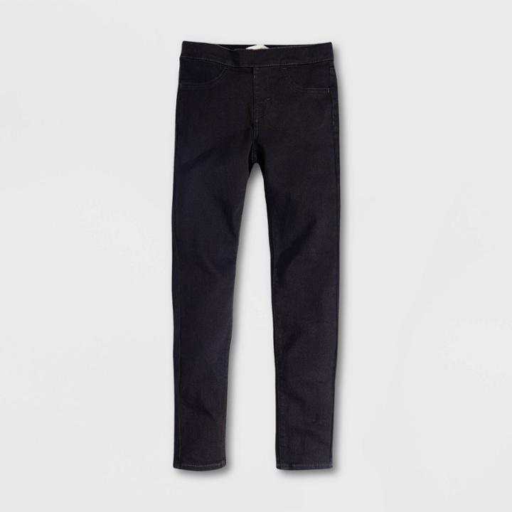 Levi's Girls' Pull-on Mid-rise Jeggings - Black