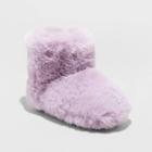 Toddler Girls' Dallas Fur Bootie Slippers - Cat & Jack Purple