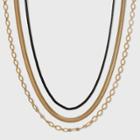 Chain Necklace Set 3pc - A New Day Black