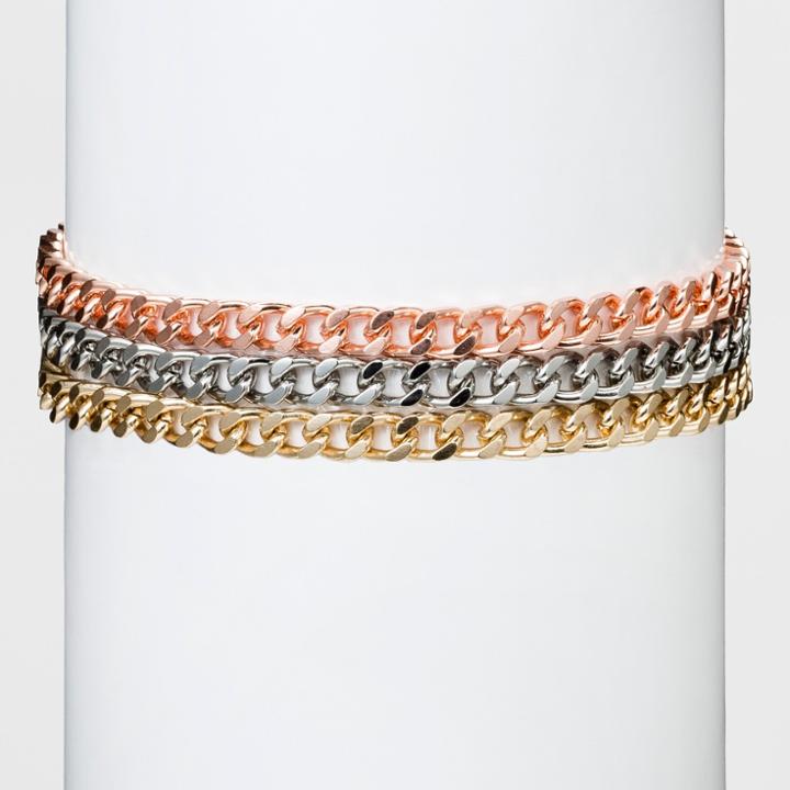 Distributed By Target 3 Row Choker Necklace - Gold/silver