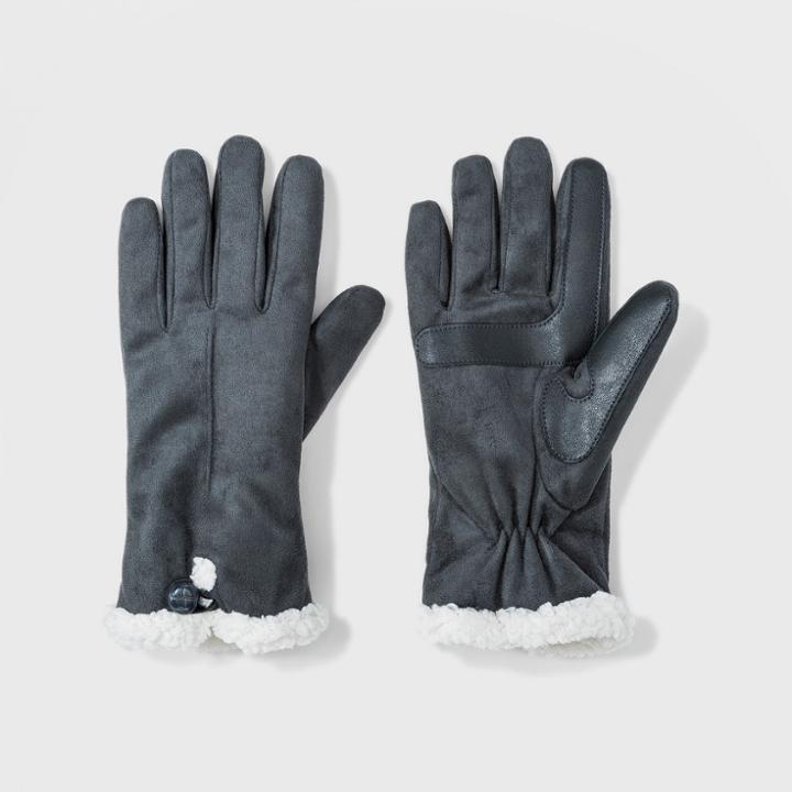 Isotoner Women's Smartdri Microfiber With Smart Touch Gloves - Gray