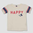 Junk Food Toddler Boys' Disney Mickey Mouse 'happy' Short Sleeve T-shirt - Ivory