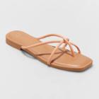 Women's Alessandra Strappy Toe Loop Sandals - A New Day Salmon Orange